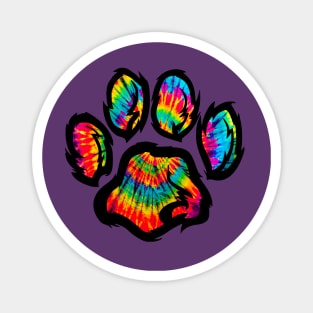 Furry Paw Print Fursuit Tie Dye Fursona Magnet